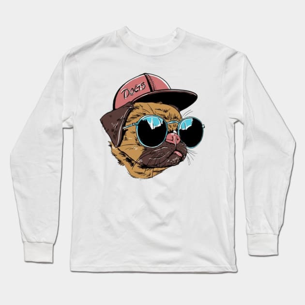 Cool dog Long Sleeve T-Shirt by Ari’s Art